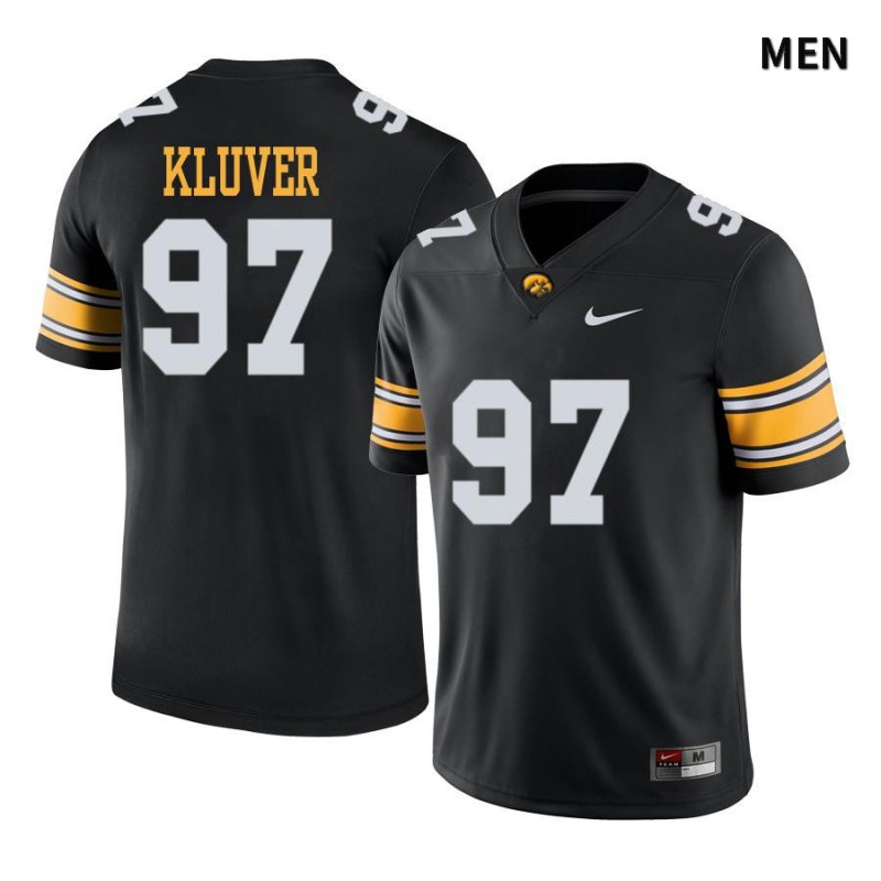 Men's Iowa Hawkeyes NCAA #97 Tyler Kluver Black Authentic Nike Alumni Stitched College Football Jersey SP34F06HP